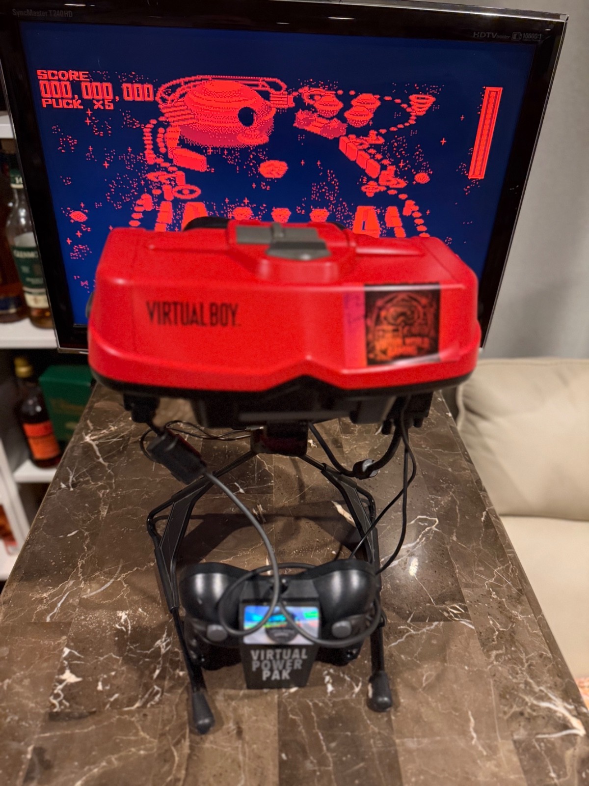 Virtual Boy + VGA Out “Virtual Tap”soldered Eye Patch Ribbons,SSF Lens&recapped