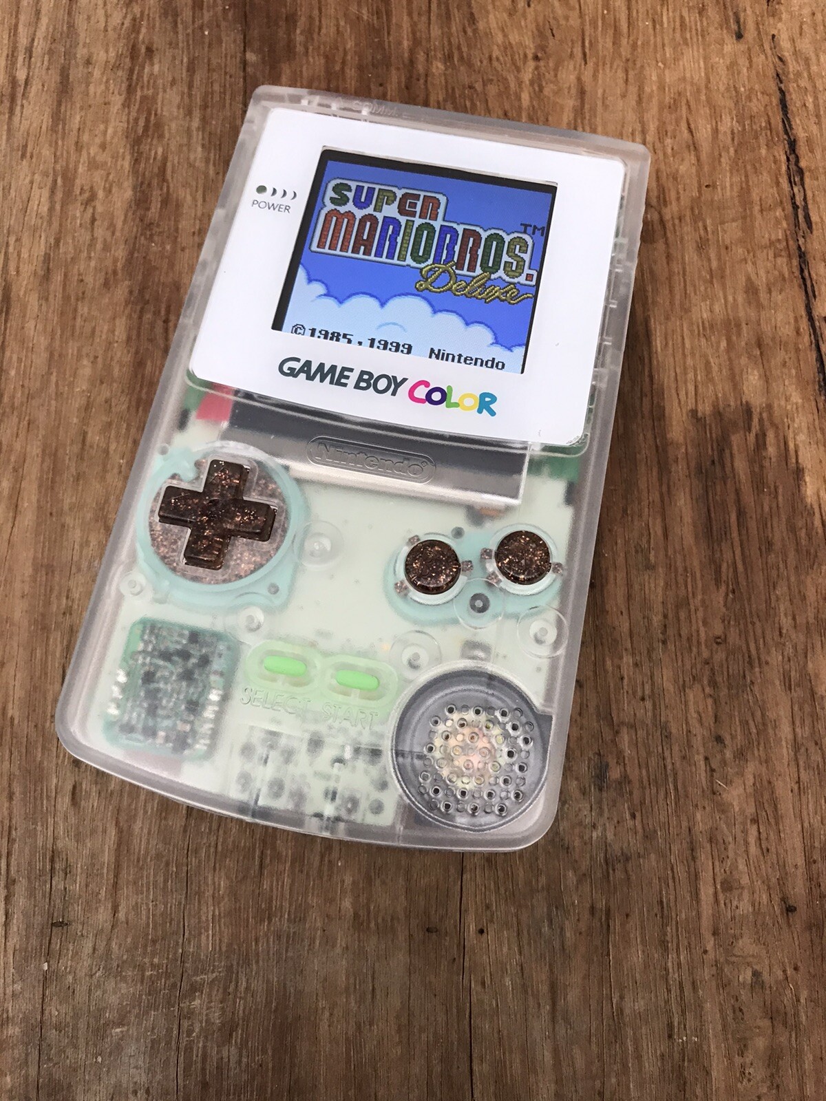 Nintendo Gameboy Colour Color Clear Bronze Game Console IPS V2 GBC Backlit