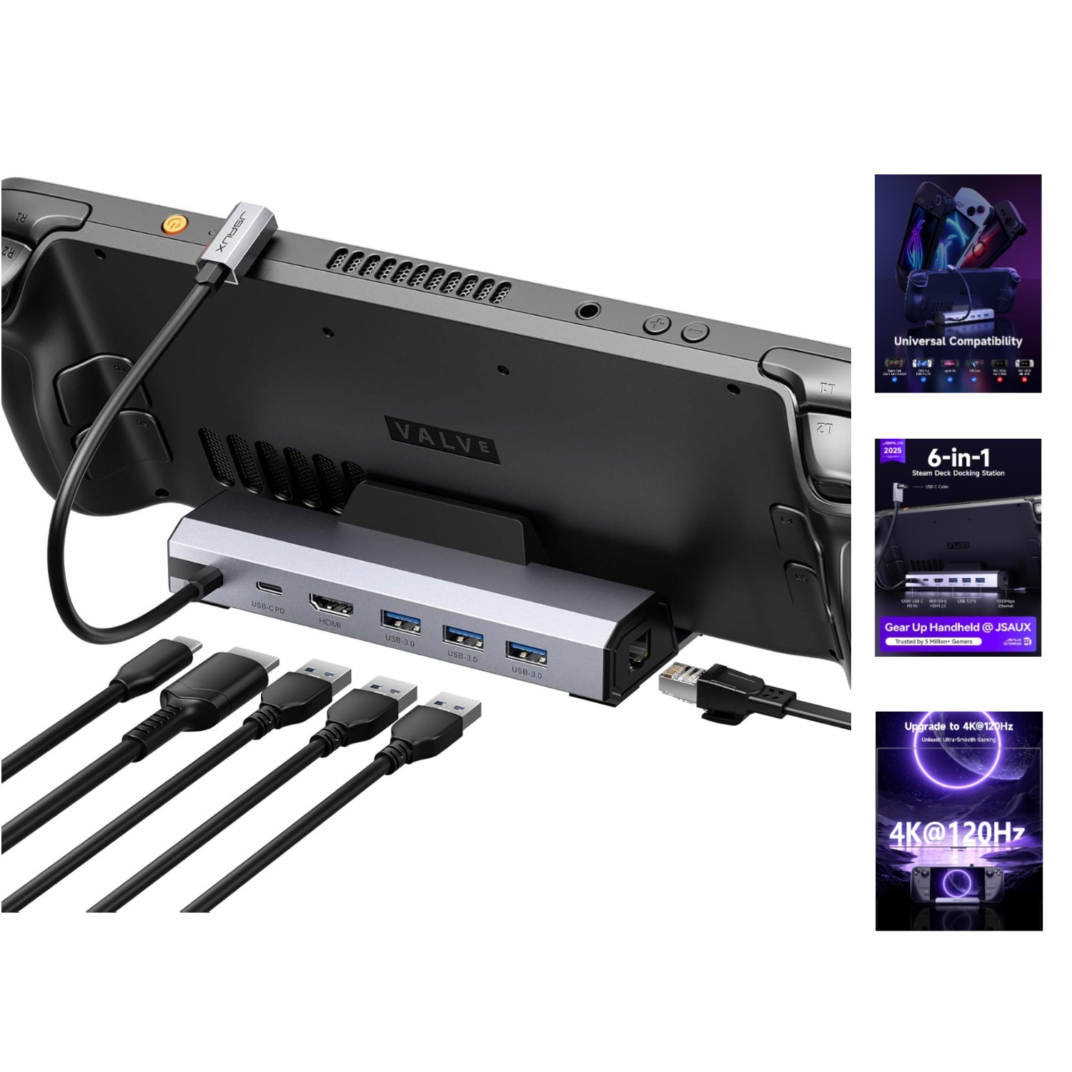 Upgraded Steam Deck Docking Station with 100W Charging & Enhanced Compatibility