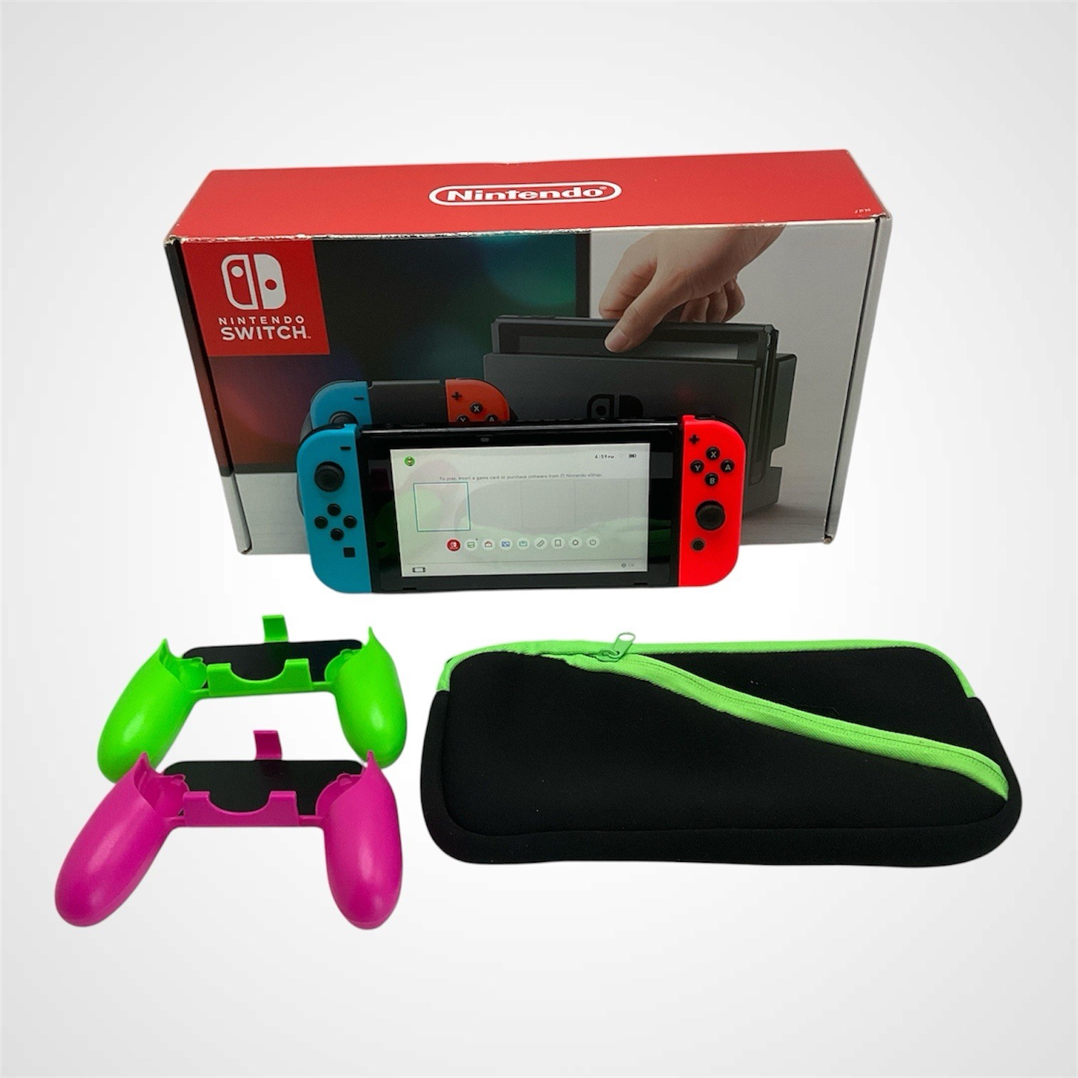 Nintendo Switch HAC-001 V1 XAJ100 Japan CIB Neon Blue Red Complete Tested
