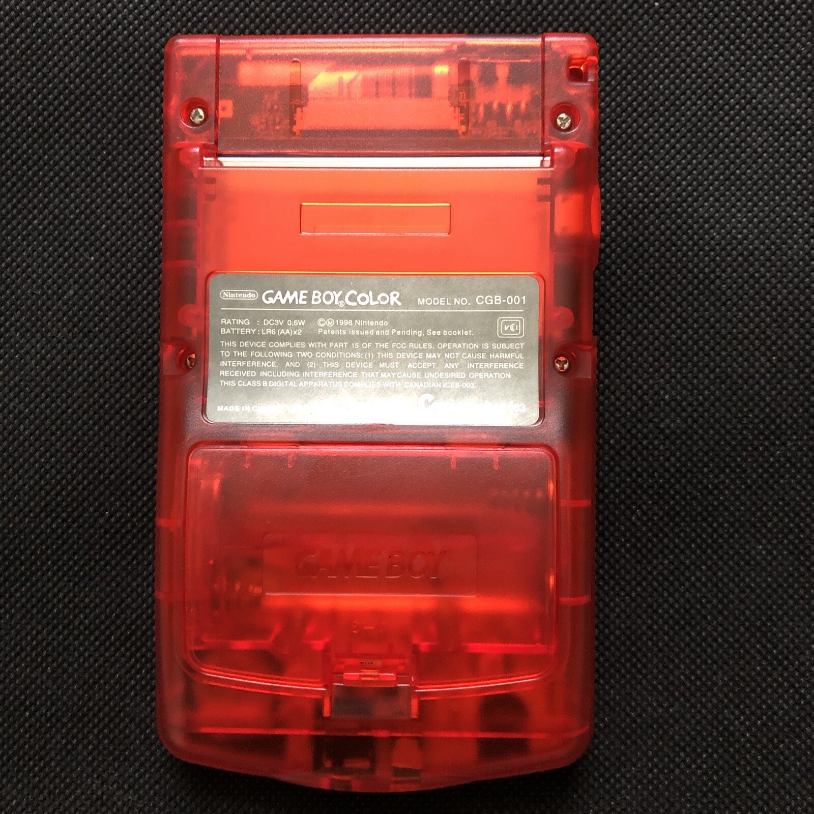 Console Nintendo Gameboy Color Clear Red with IPS V2 backlight screen