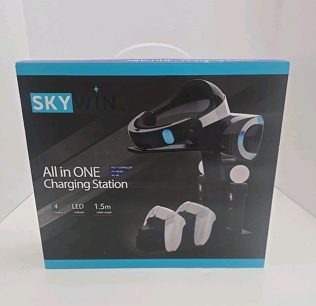 Skywin All-in-One Dock Charging Station & Stand for PS5 Controllers & PS Move