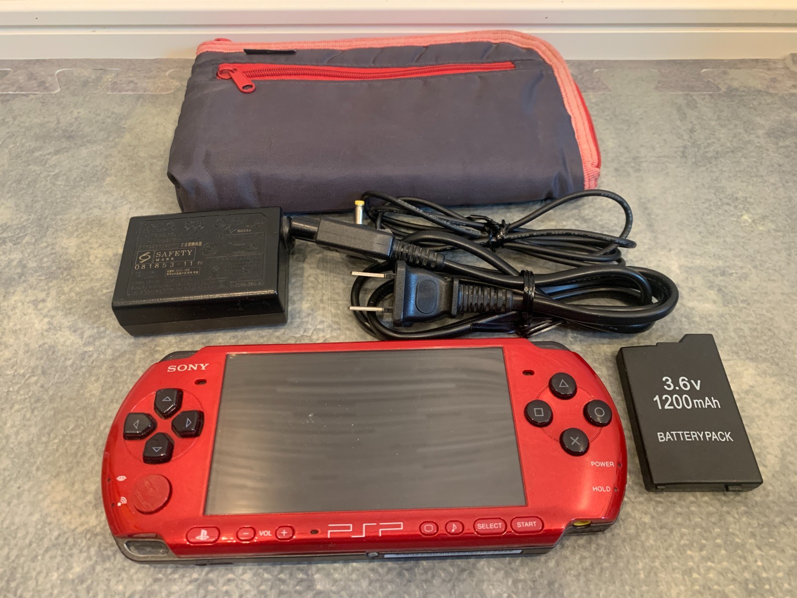 Sony PlayStation Portable PSP 3000 Black Red Value Pack PSPJ-30026 No Box