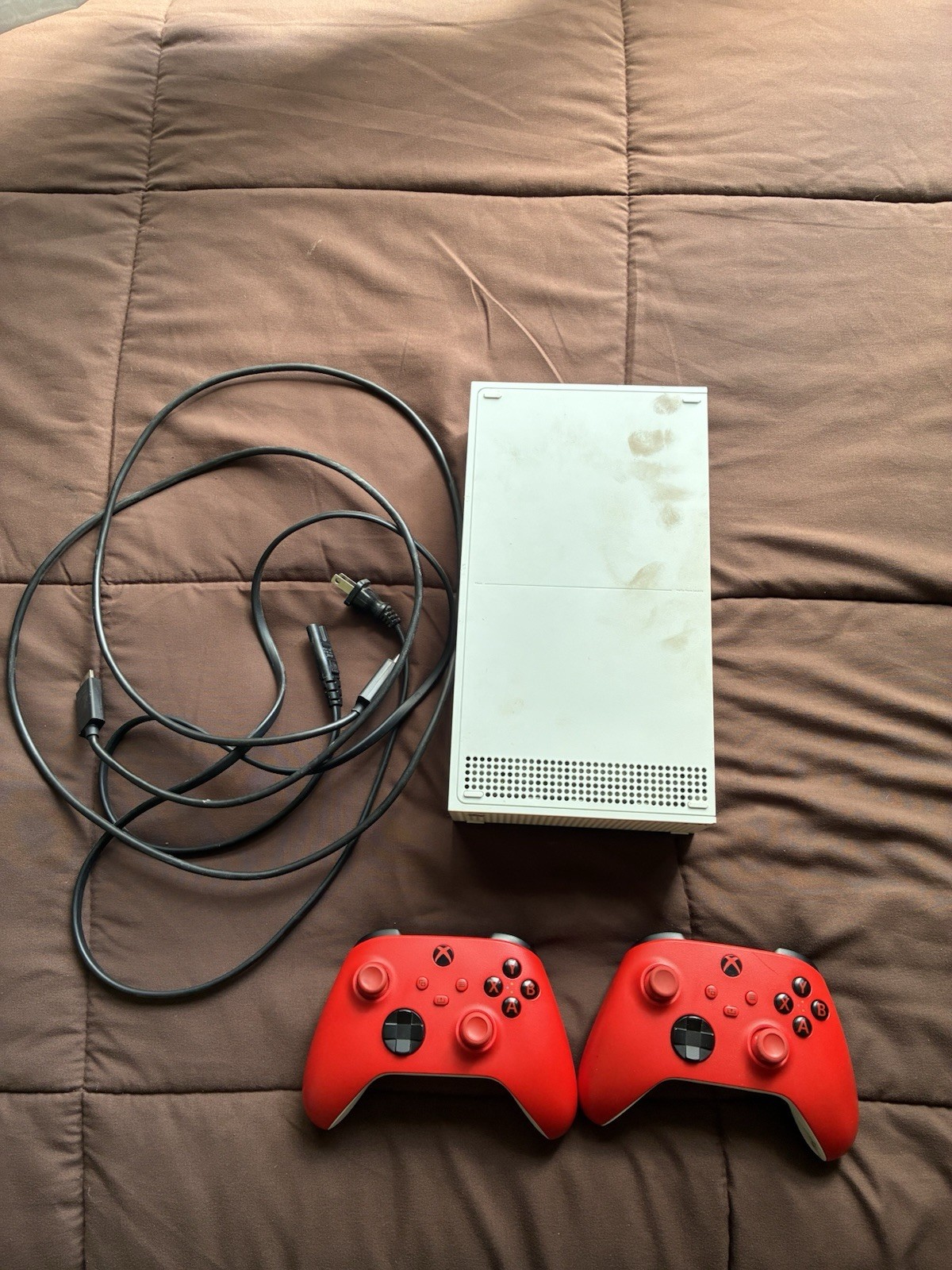Microsoft Xbox Series S 512GB White Console w/ 2 Red Controllers, HDMI, Wi-Fi