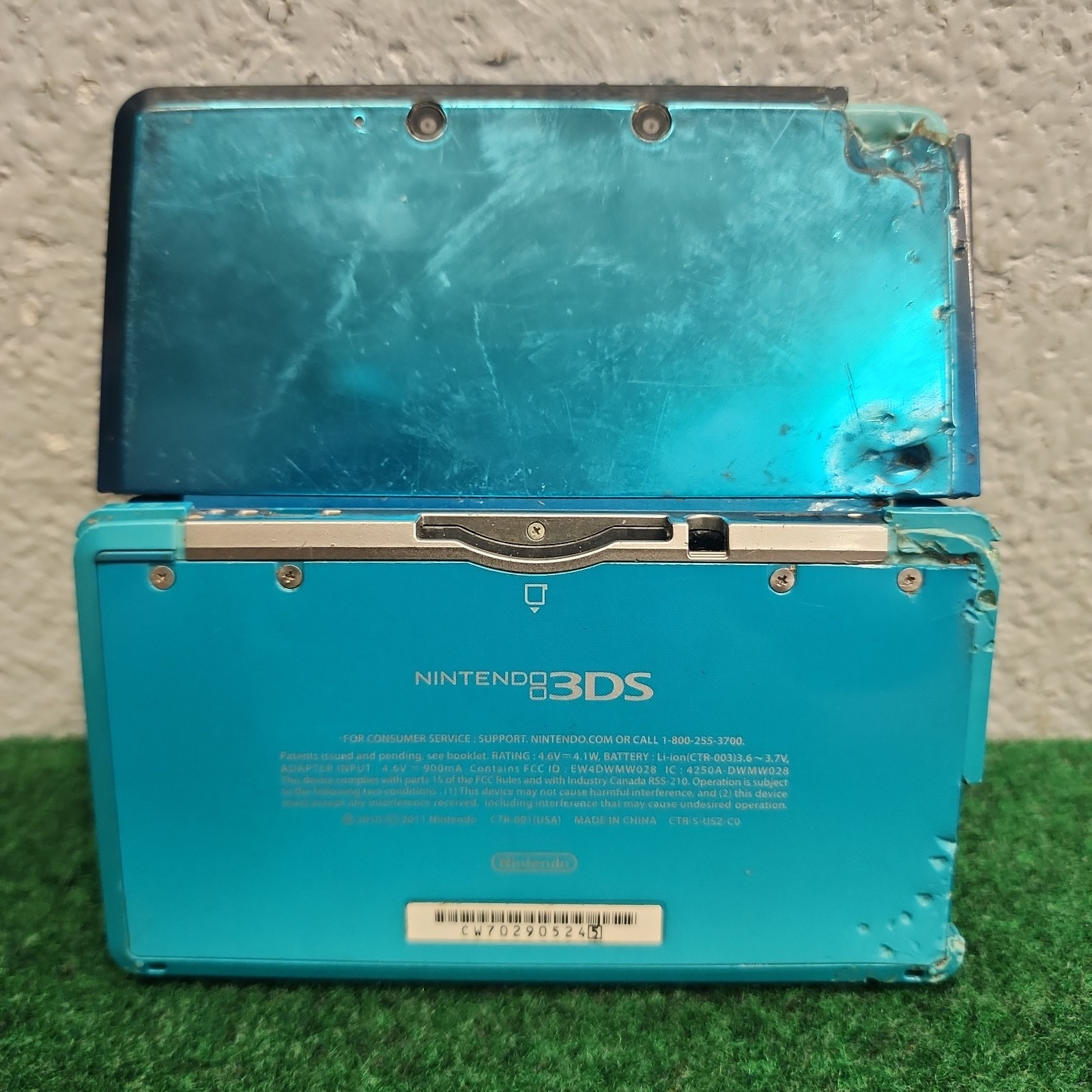 Nintendo 3DS CTR-001 Handheld System Blue No Stylus No Charger 👁️ Damage