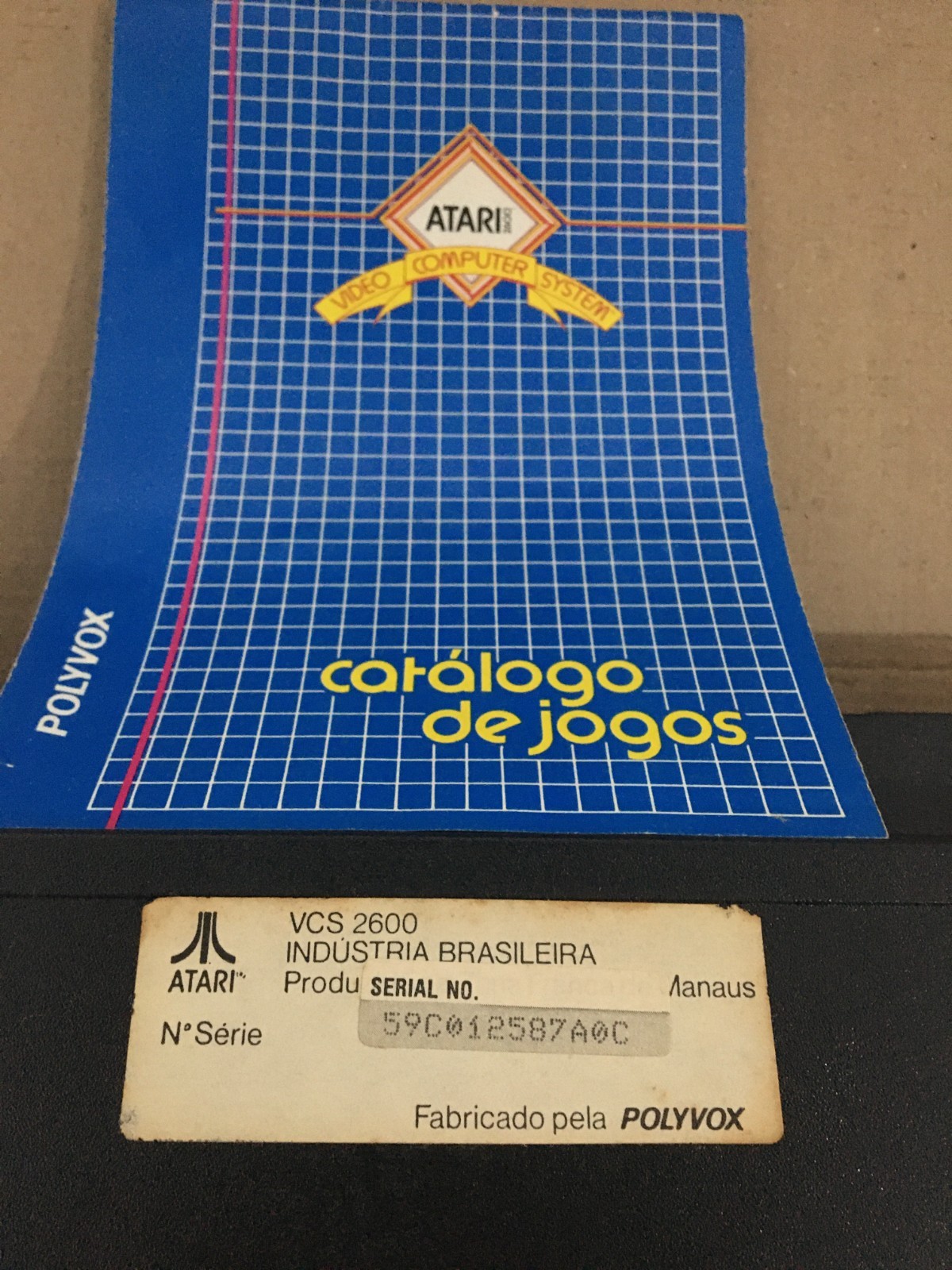 ATARI 2600 POLYVOX BRAZIL CONSOLE CIB + 8 AUTHENTIC GAMES MATCHING SERIAL NUMBER