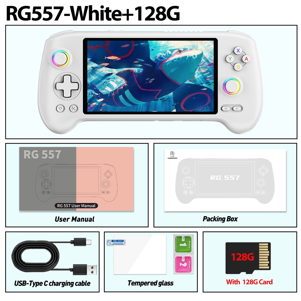 RG557 Handheld Game Console Android 14 5.48′ AMOLED Screen