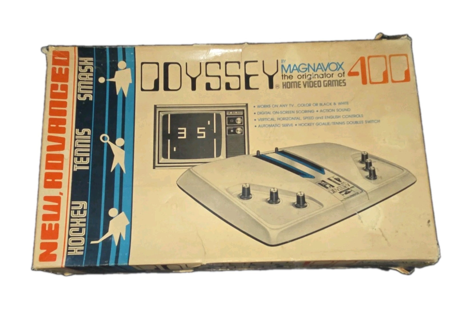 Magnavox Odyssey 400 Home Video Game Console Beige RF w/ Original Box Untested