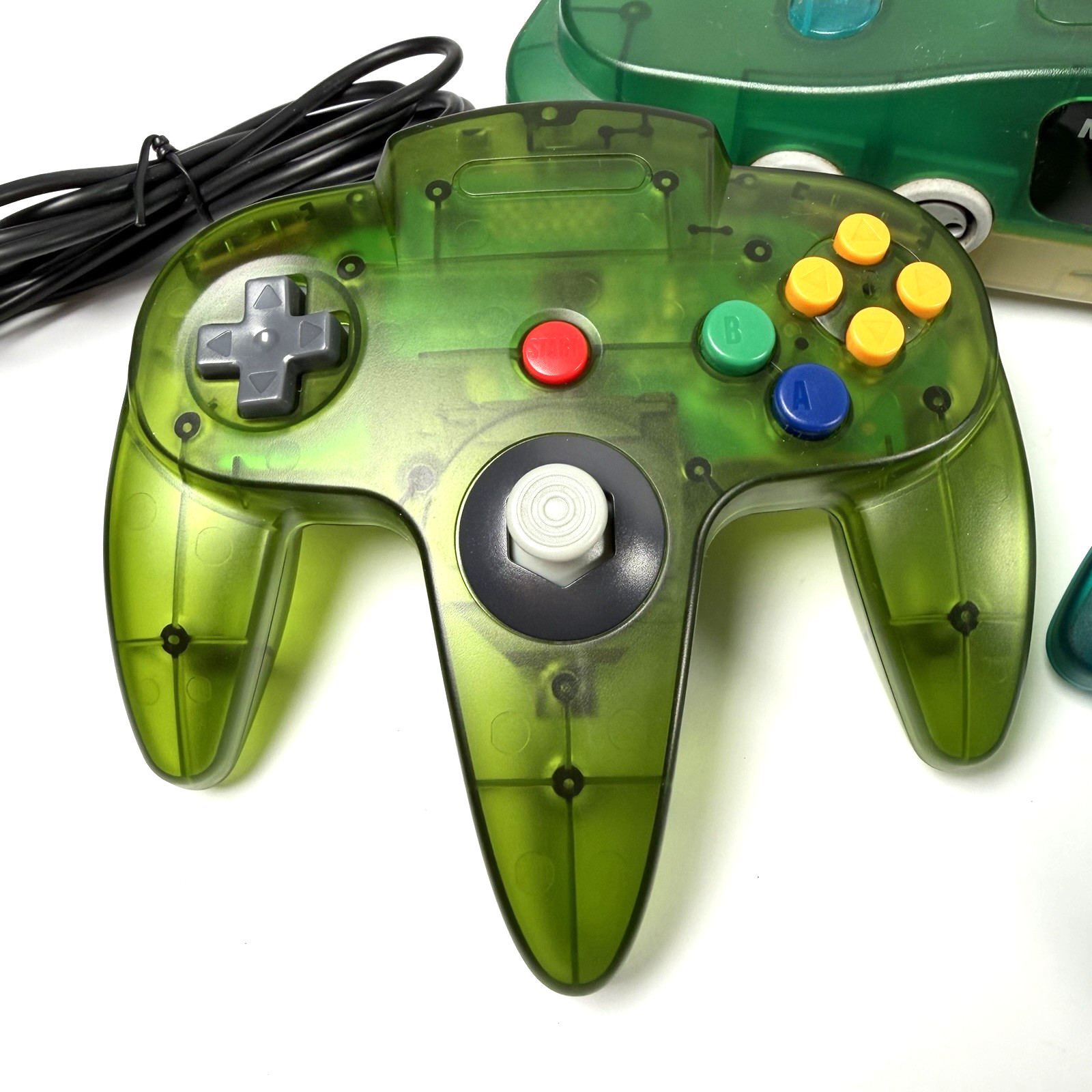 Nintendo 64 Ice Blue / Green Console, Region Free, Works + 2 Controllers + Cords