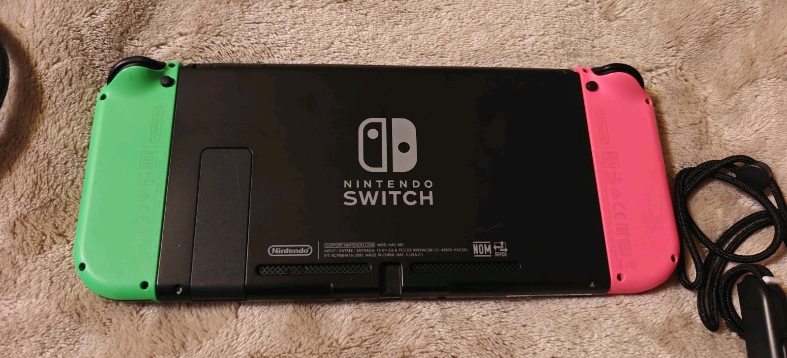 Nintendo Switch HAC-001 With Pro Controller, Pink And Green Joy Cobs And Dock