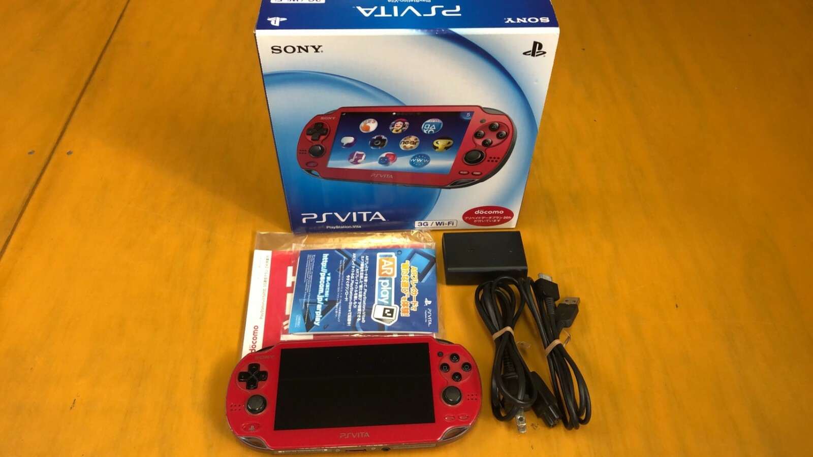 PS Vita PCH-1100 AB03 Red 3G / Wi-Fi Video Game Console JAPAN sony