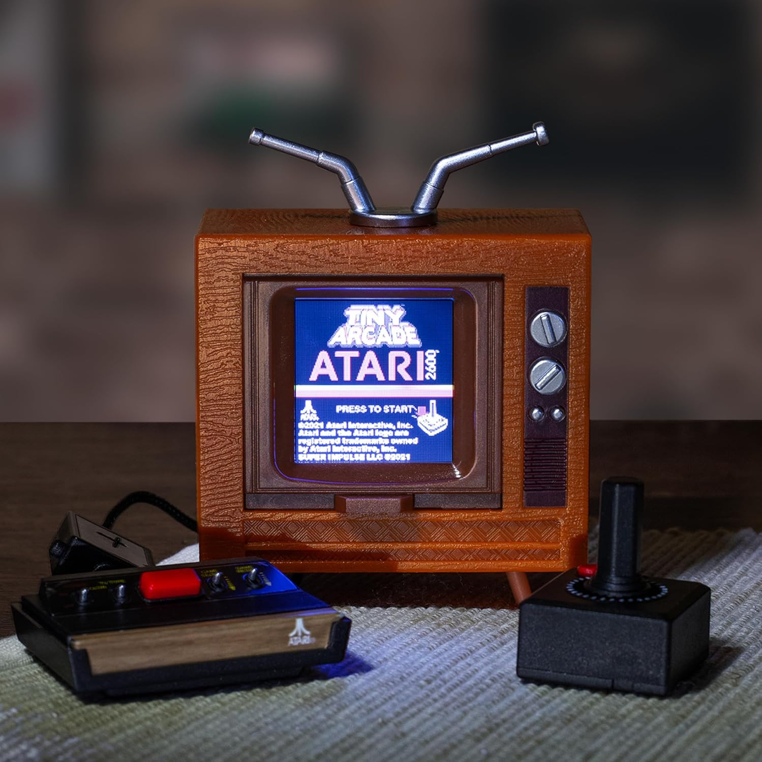 Tiny Arcade Atari 2600 3.5″ Mini Retro Game – Playable Console & TV w/ Real Game