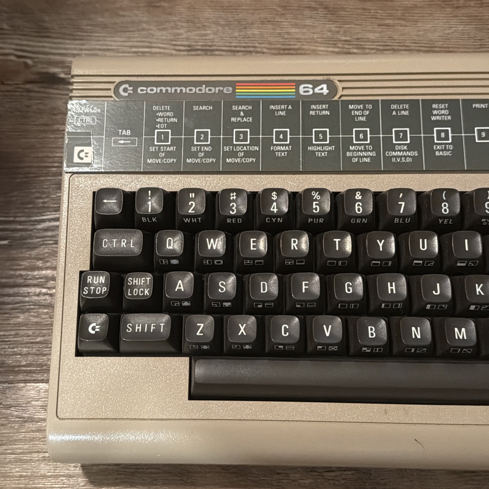 Commodore 64 Retro Computer With Command Overlay Strip PSU & Registration