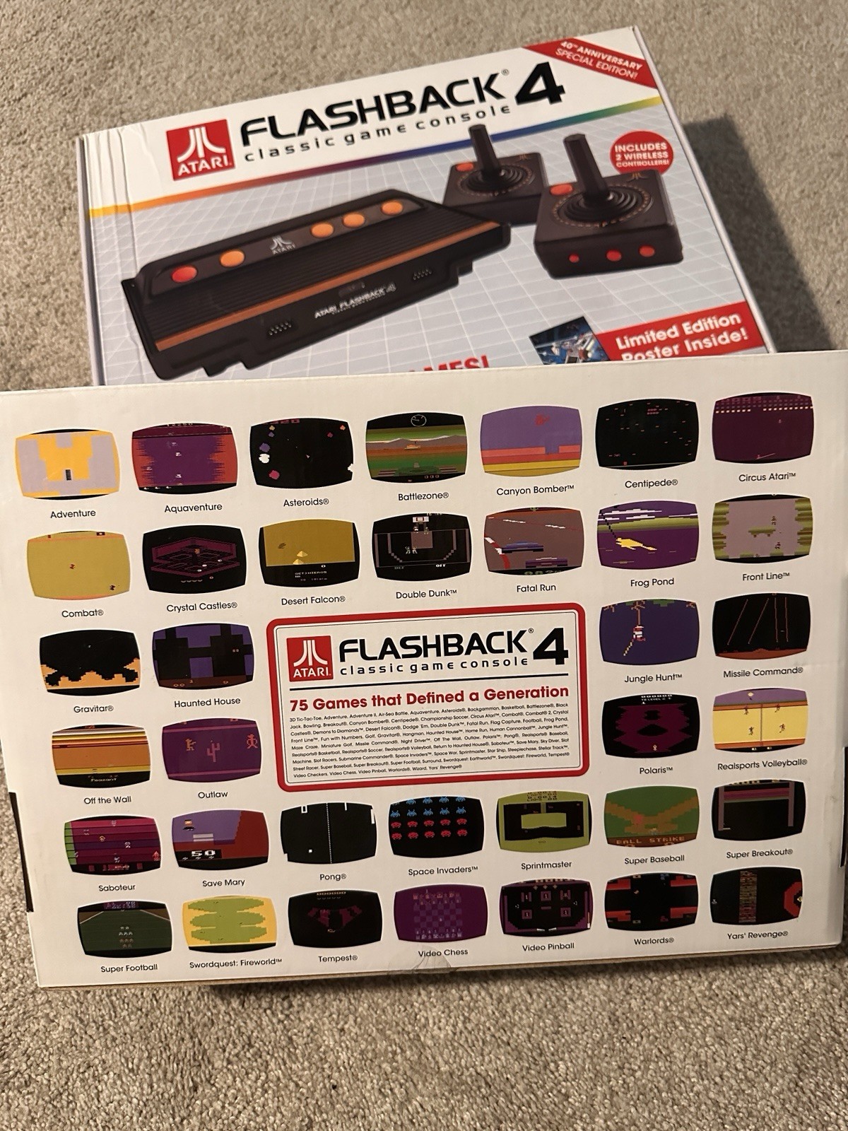 Atari Flashback 4 Classic Game Console 40th Anniversary New 75 Games w/ Box