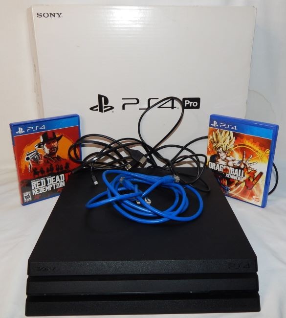 VERY NICE PS4 PRO 1TB MEMORY + 2 GAMES IN ORIGINAL BOX-TESTED & WORKING