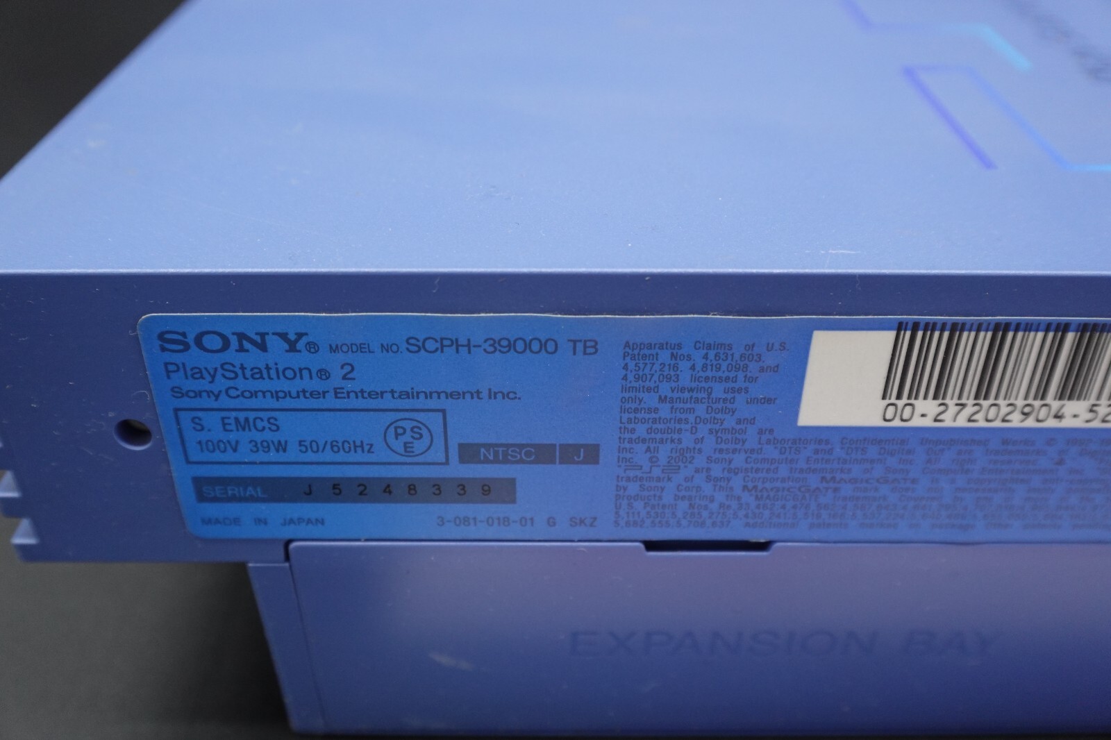 Sony PlayStation 2 PS2 Console only SCPH 39000 TB Toys Blue turquoise japan Used