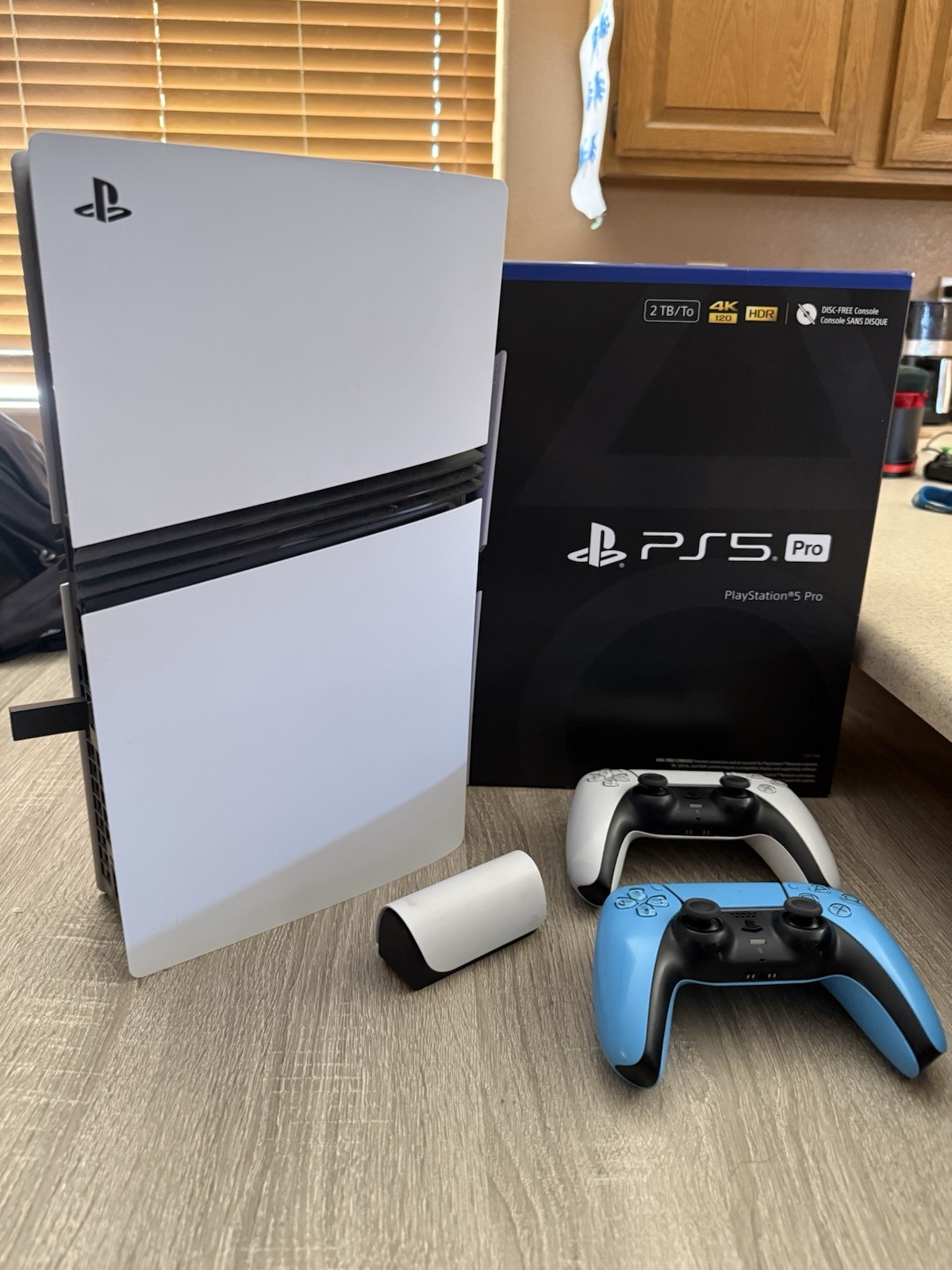 Sony PlayStation 5 Pro 2TB 4K UHD Home Console White & Blue Controllers HDR