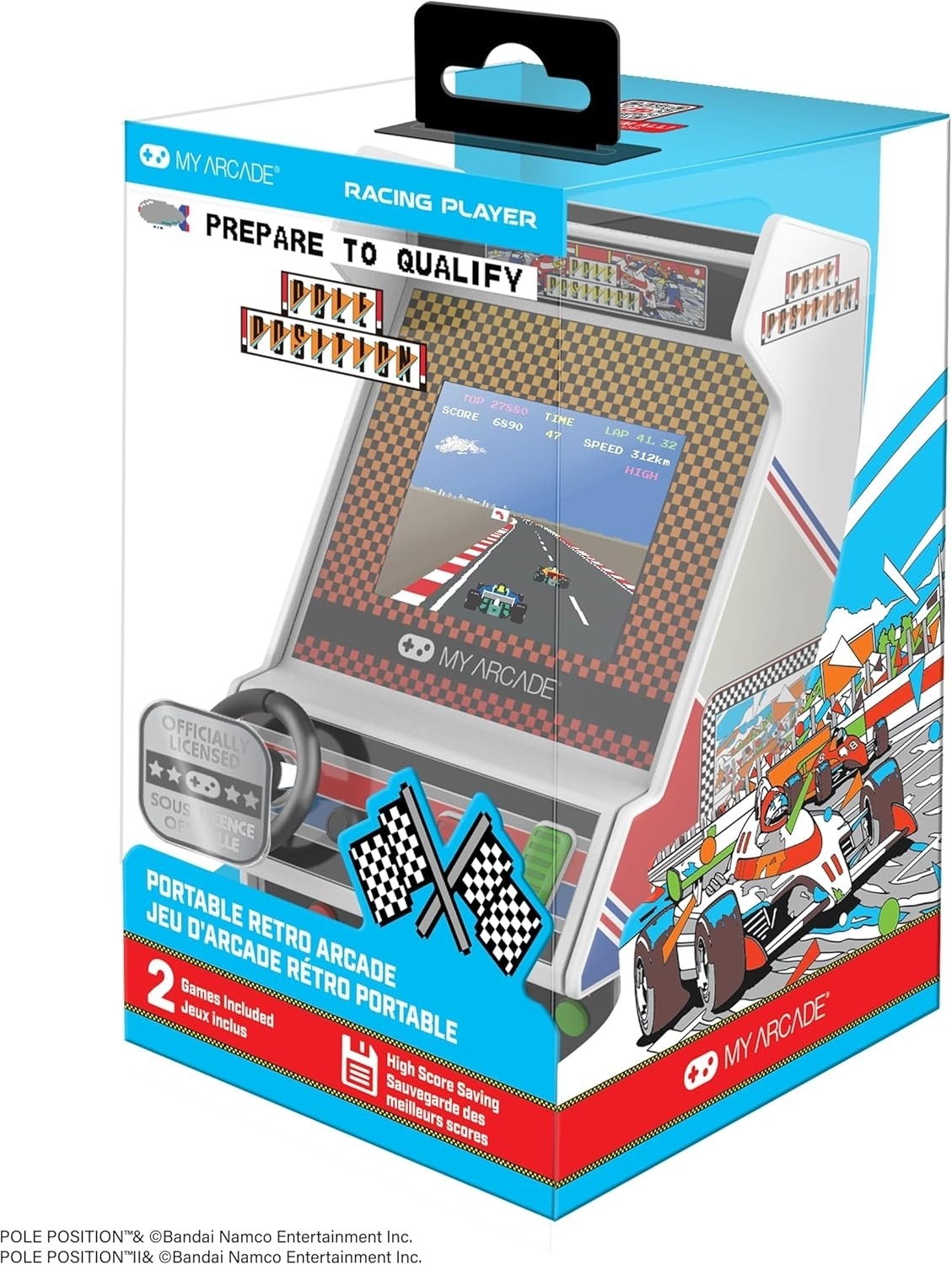 My Arcade Pole Position Racing Player Retro Mini Game Console 2 Games DGUNL-7022