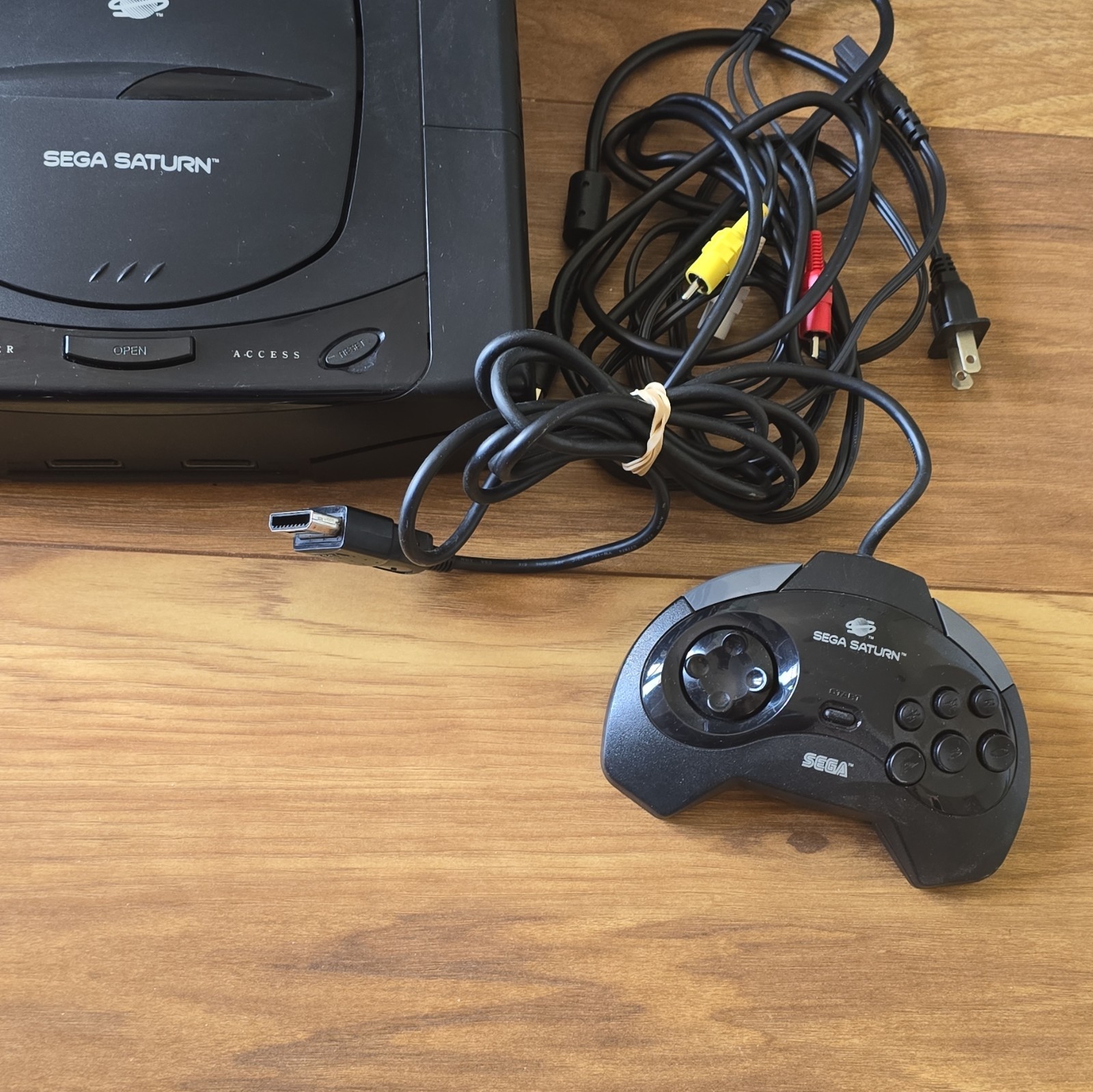 SEGA Saturn Home Console w/ Controller Cables Box NTSC-U/C Black MK-80000A