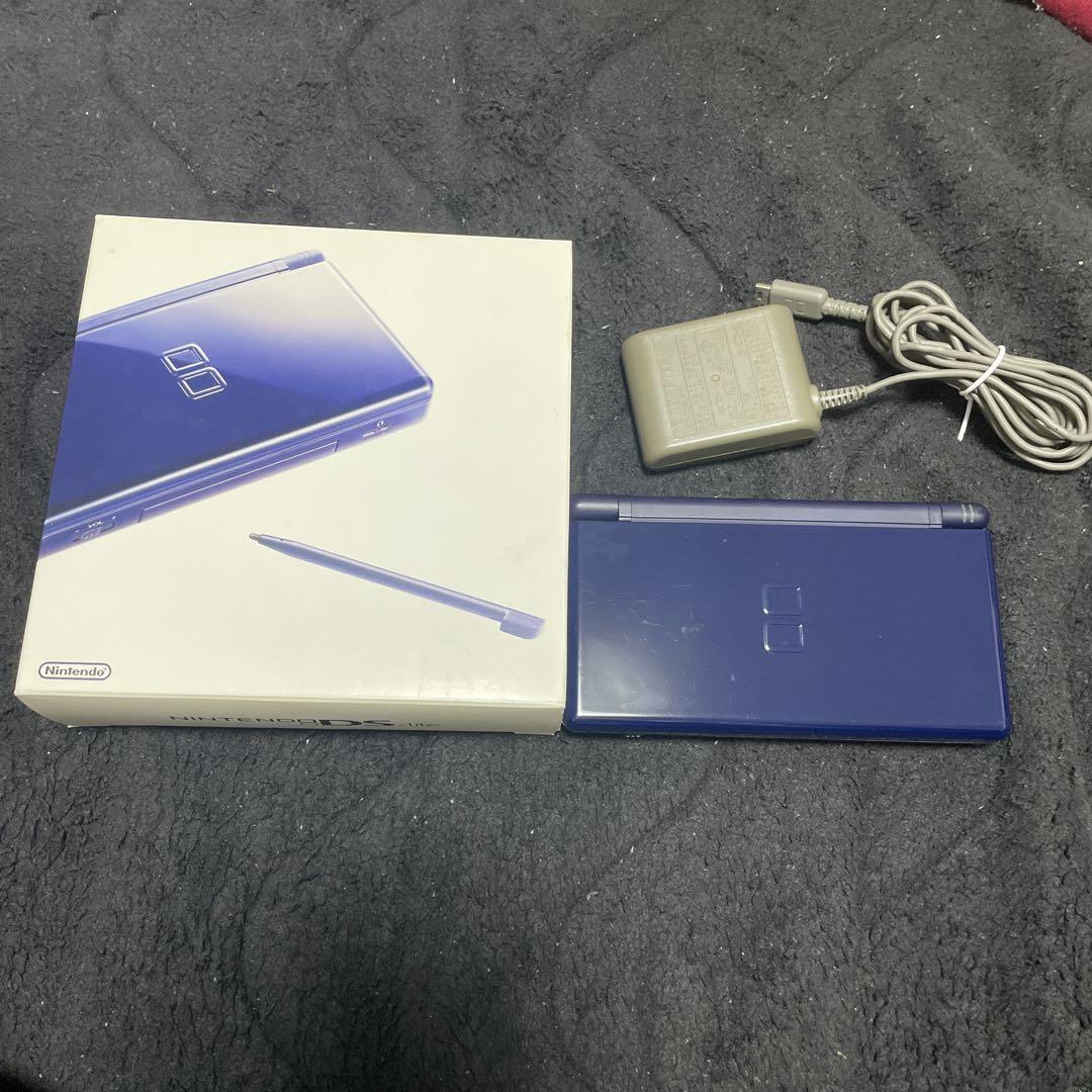 Nintendo DS Lite USG-001 Console Enamel Navy Original Box SET Japan USED