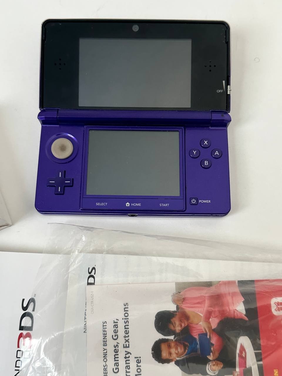 Nintendo 3DS Midnight Purple System + Charger Games 64GB SD OG Imserts Booklets