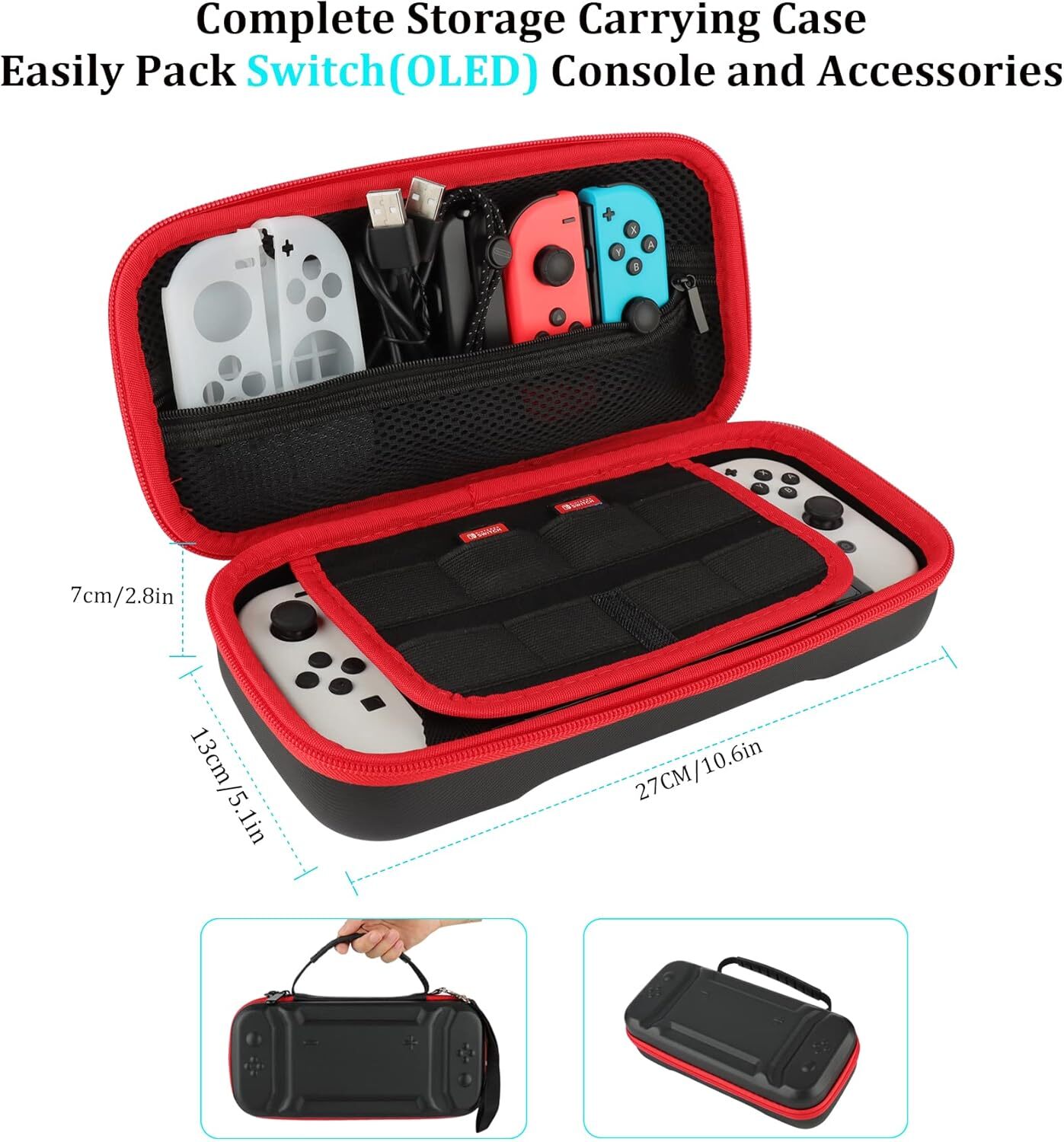 23 In 1 Nintendo Switch Oled Accessories Kit Complete Set With Case Charger W…
