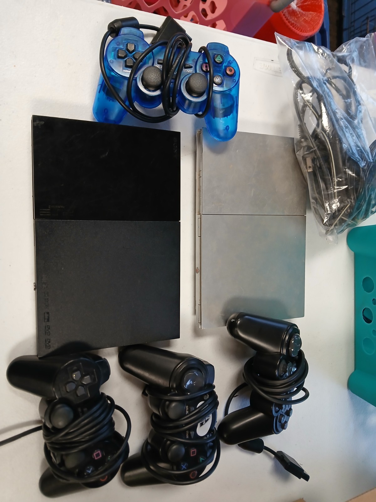 PlayStation 2 PS2 Slim Black/Grey Console, Controller