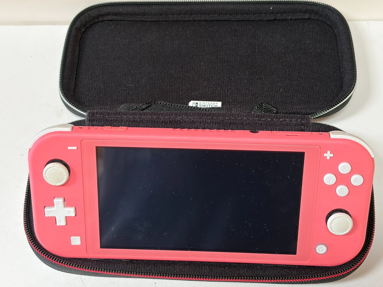 Nintendo Switch Handheld Console Coral HDH 001 w/ Case Working NO Cord