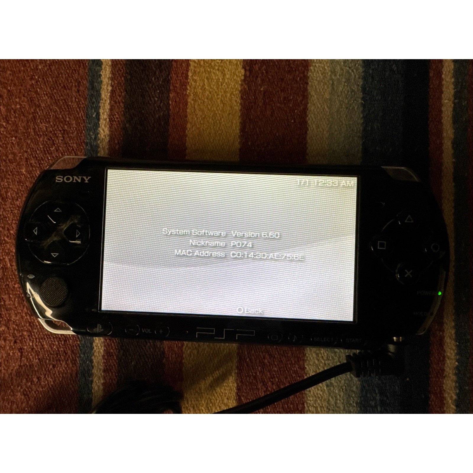 Sony PSP-3000 Launch Edition 64MB Black W/box Tested (No Battery Or Charger)