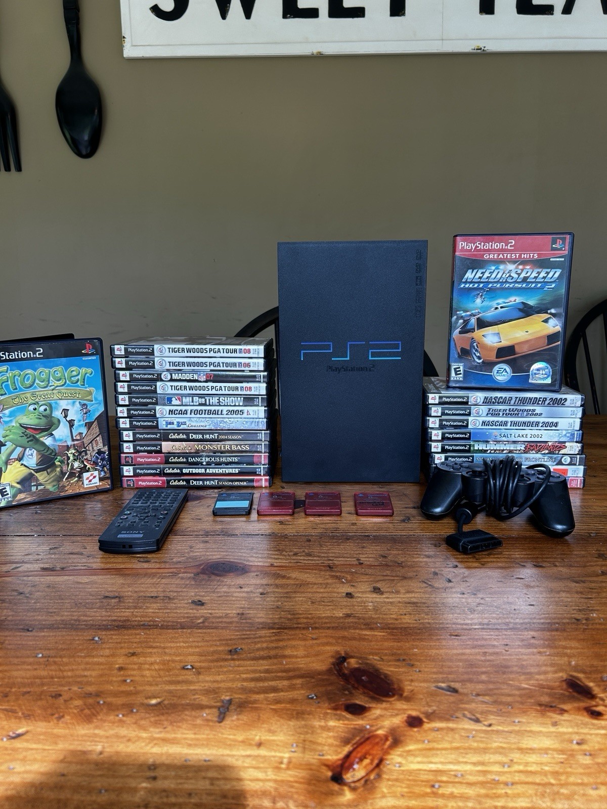 Sony Playstation 2 PS2 Fat Console Bundle With 22 Games SCPH-30001 Working