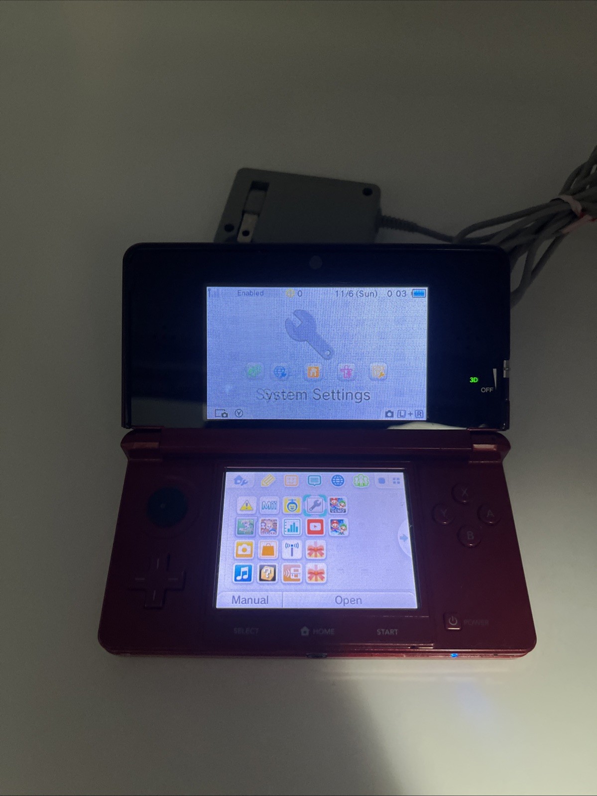 Nintendo 3DS Flame Red Handheld Console System CTR-001 w/ Zelda Tested READ