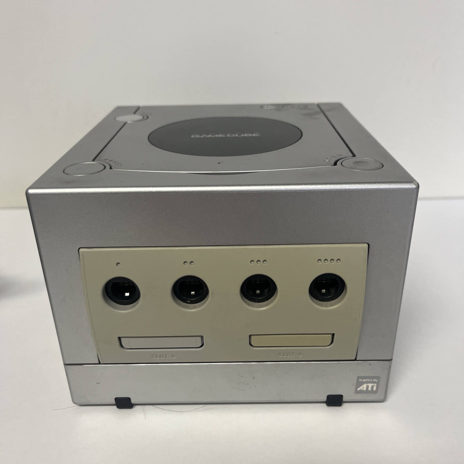Nintendo GameCube Platinum Console Silver DOL-101 Tested with Power/AV Cords