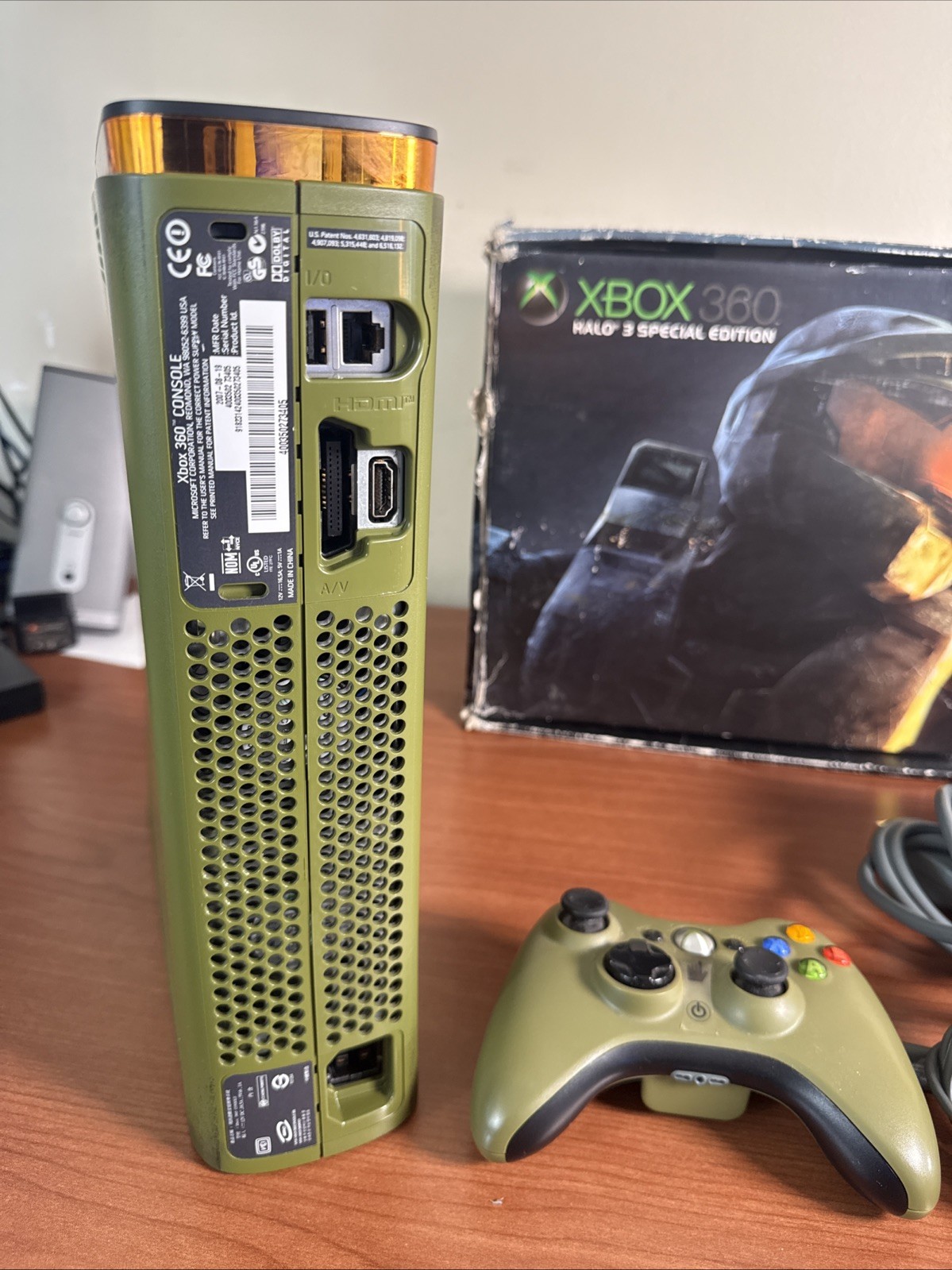 Microsoft Xbox 360 Halo 3 Edition Console Green W Controller Complete In Box