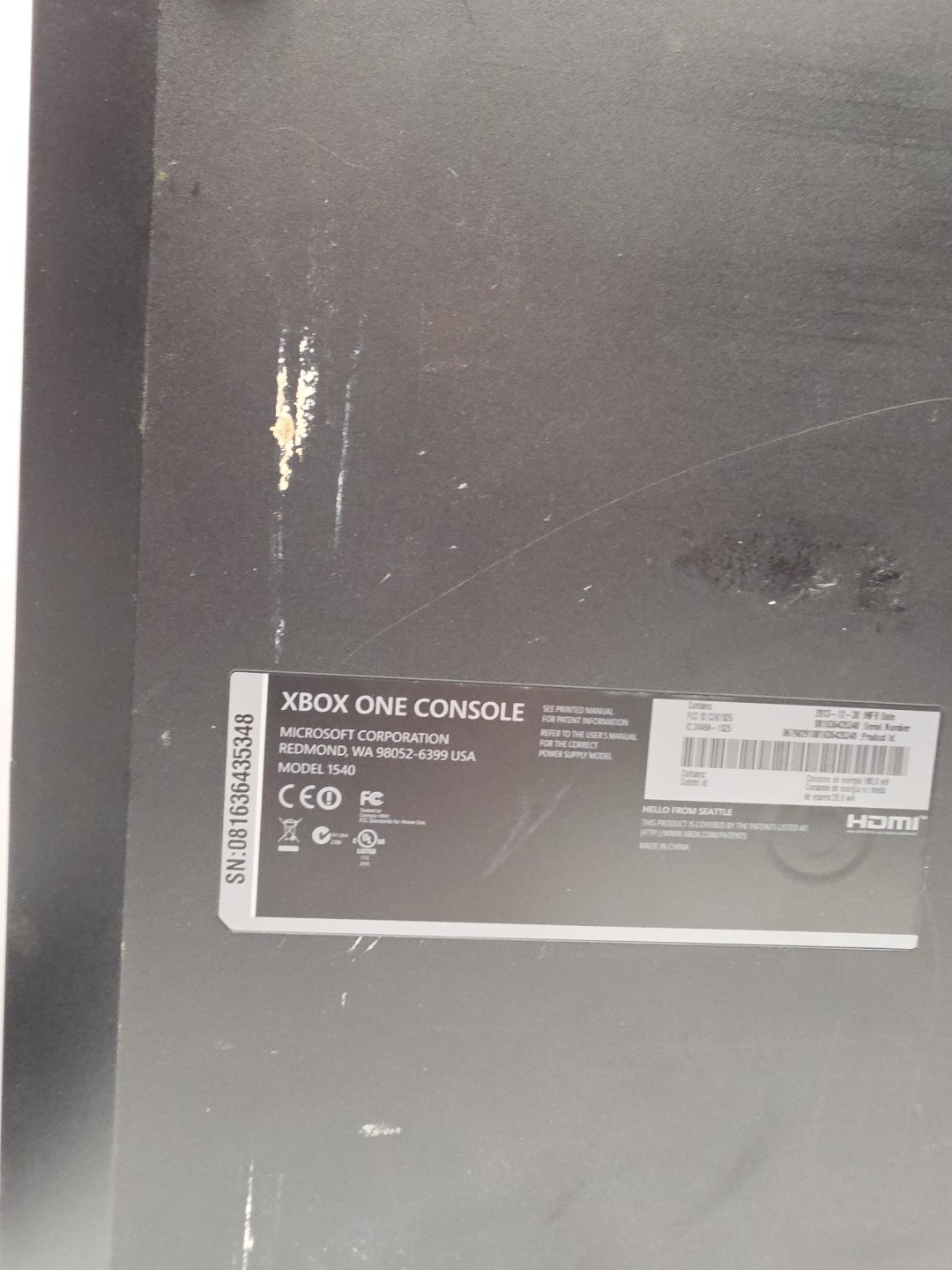 Xbox One 1540 Black Console with Power Supply 500 GB