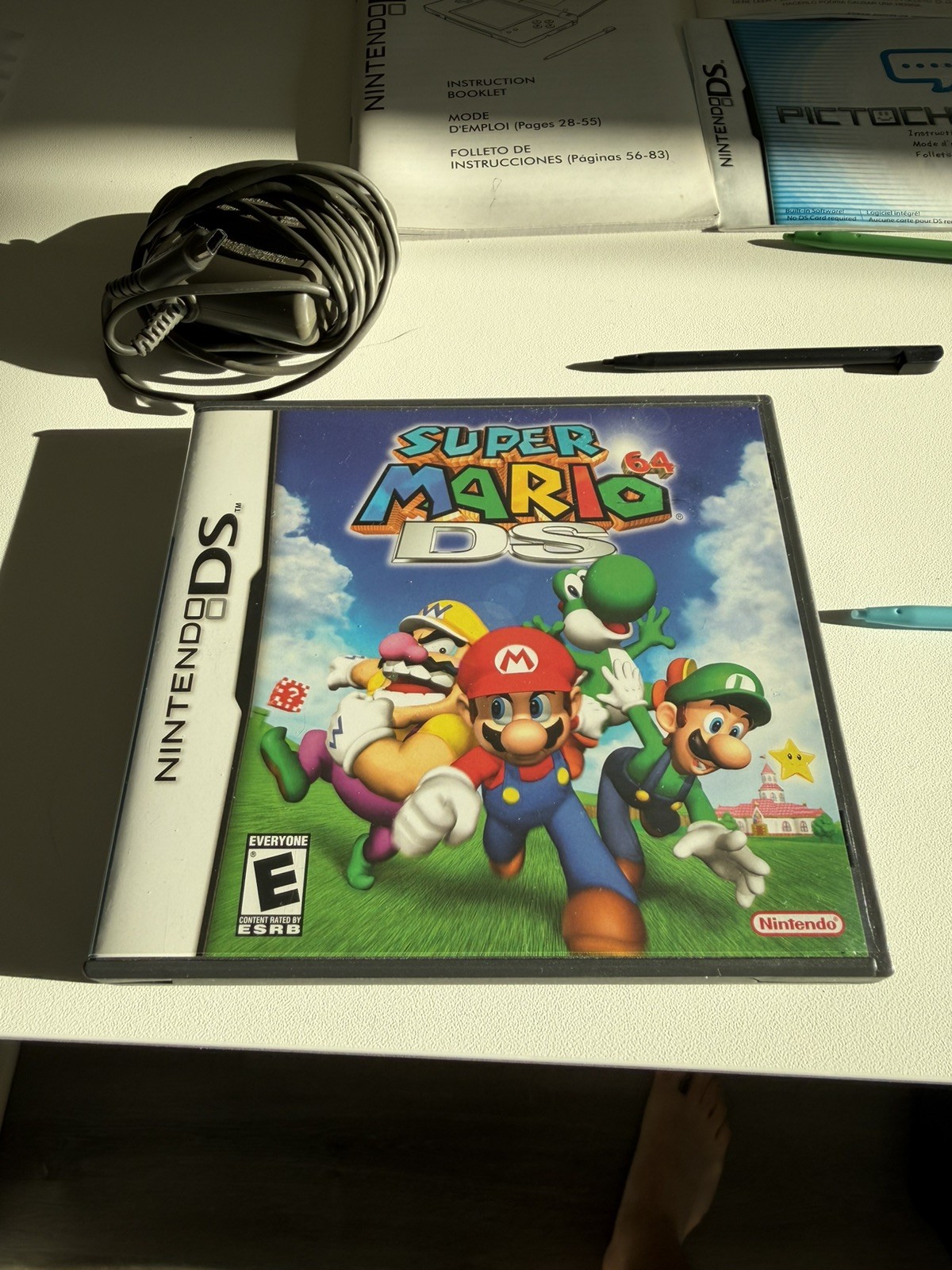Nintendo DS Lite | Crimson Red/Black | Charger | Manual | Super Mario 64 DS
