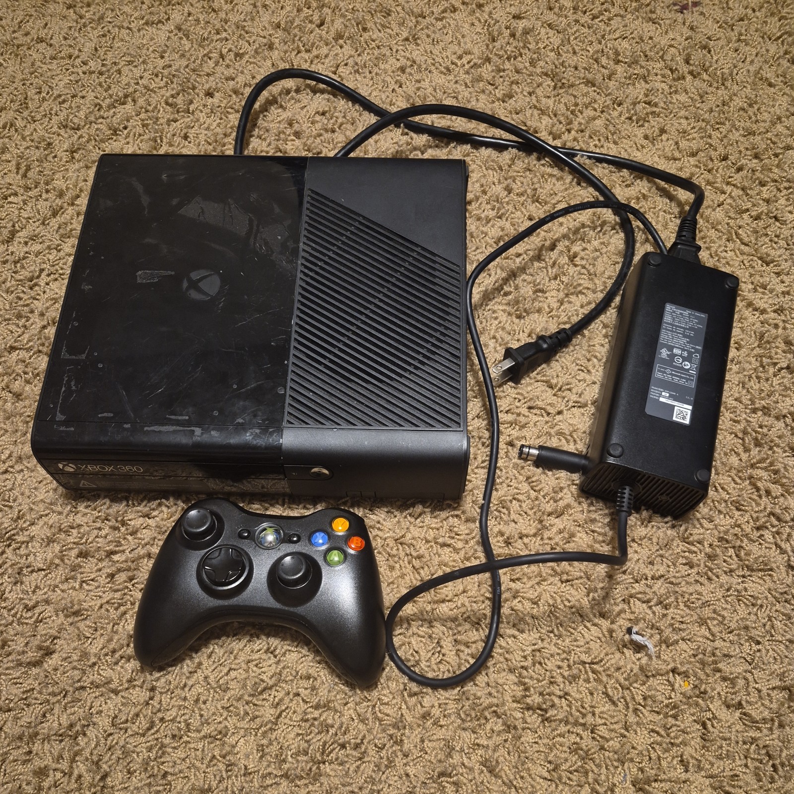 Microsoft Xbox 360 E Console Black Wi-Fi HDMI with Controller & Power Supply