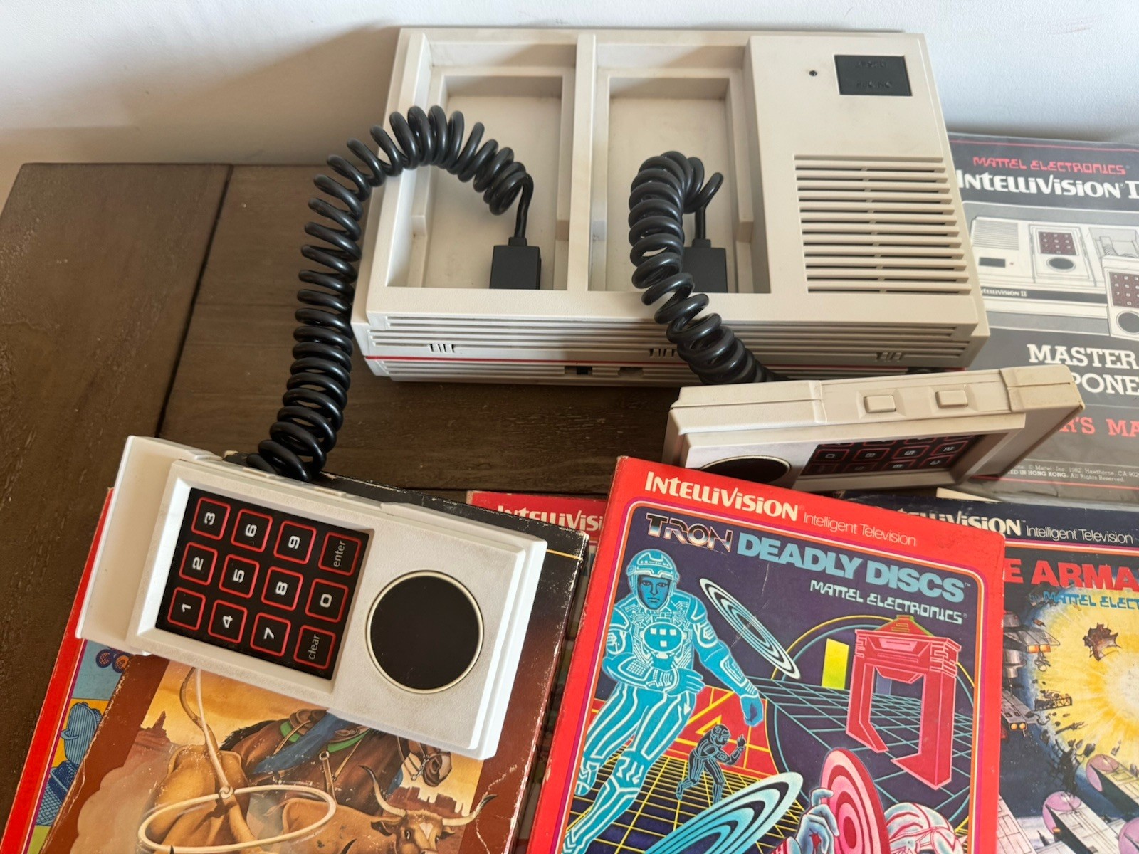 Mattel Intellivision II Console Bundle Lot 2 Controllers And Games