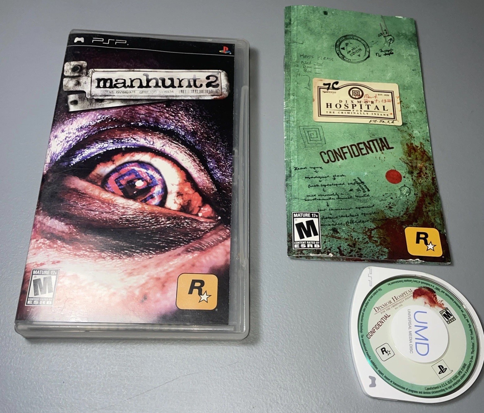 Manhunt 2 (Sony PlayStation Portable PSP, 2007) Complete CIB Game