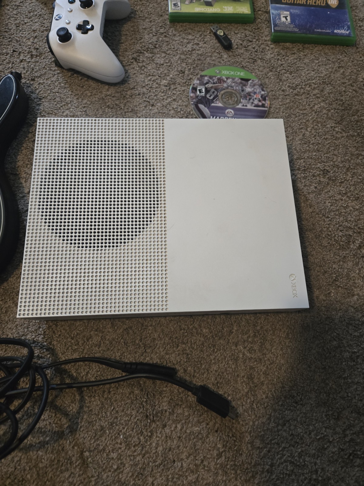 Xbox One S Console Bundle w/ Guitar Hero Live Guitar, Dongle & Games
