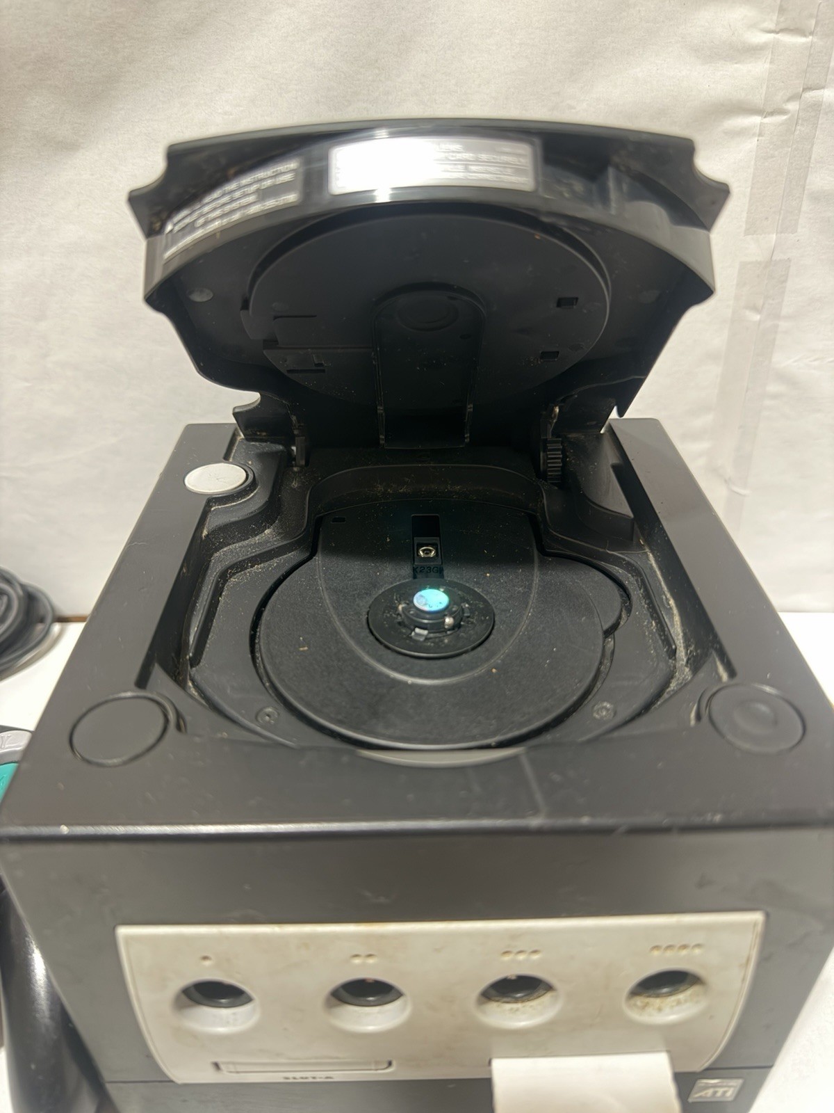Nintendo GameCube Black No Power Supply And Heavily Played Controller