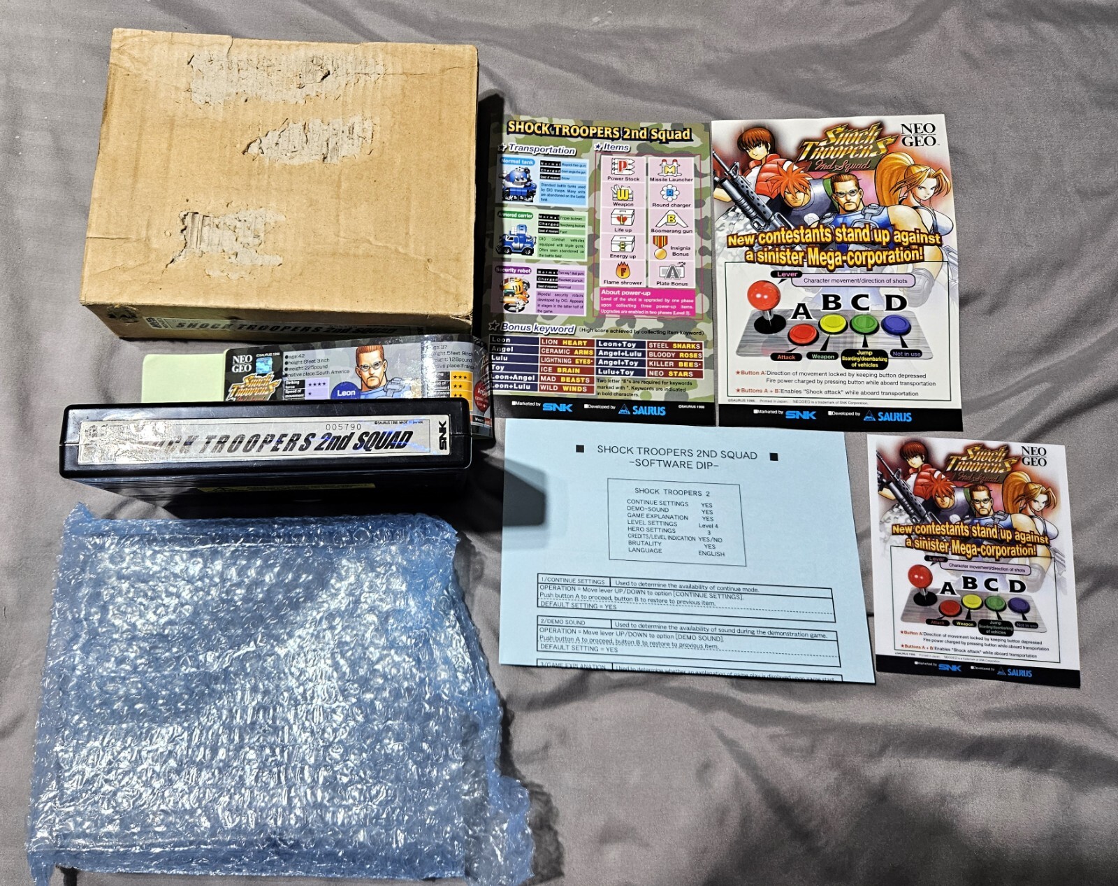 Neo Geo MVS Shock Troopers 2nd Squad kit Matching SERIALS