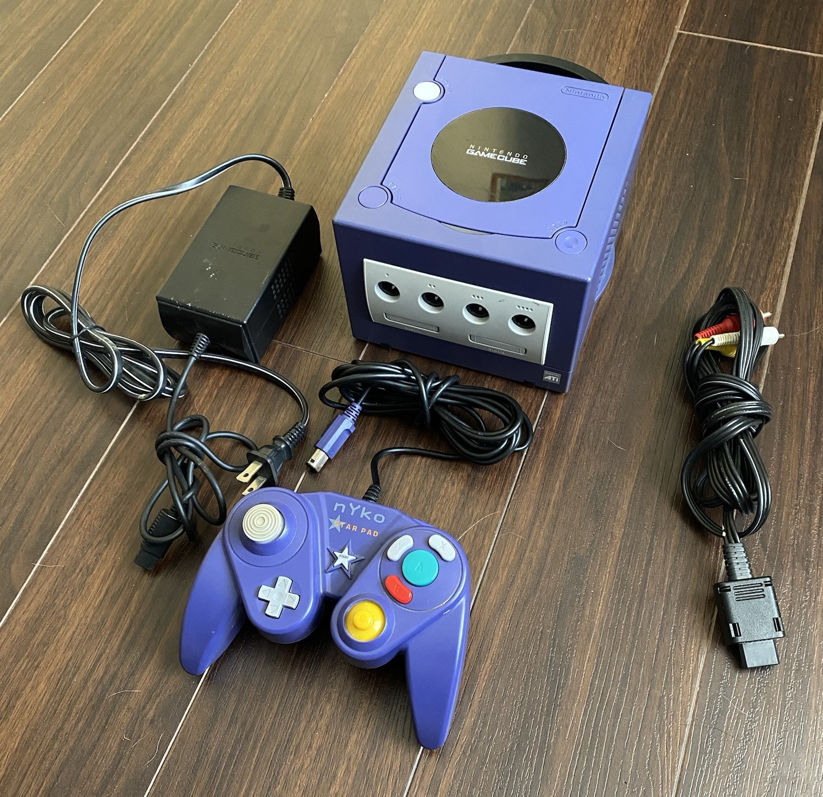 Nintendo- GameCube-Console System – Indigo-purple-tested -working – Complete Set