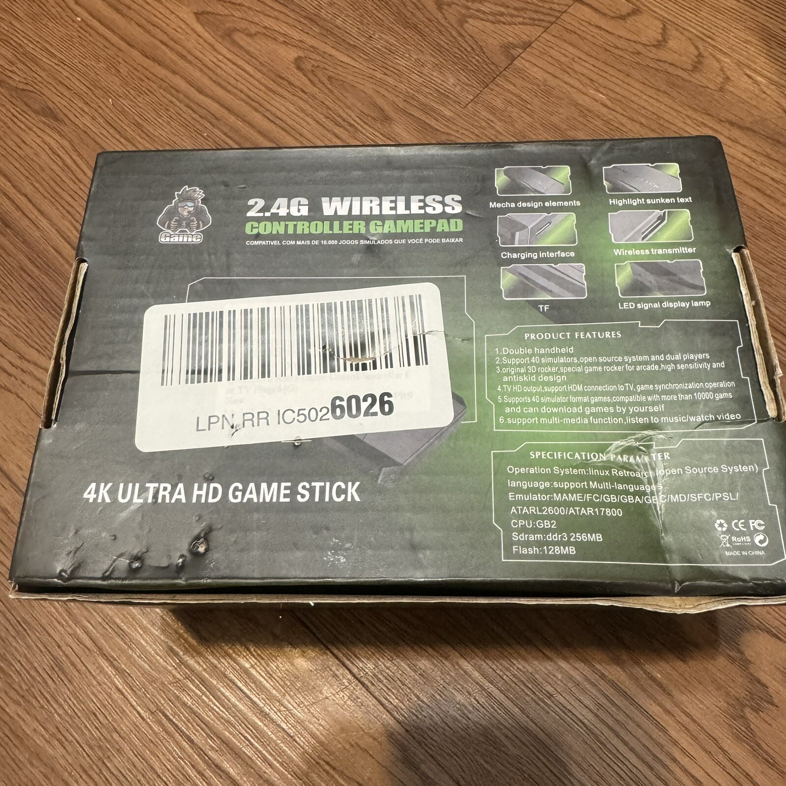2.4G Wireless Controller Gamepad – 4K Ultra HD Game Stick 64G Open Box
