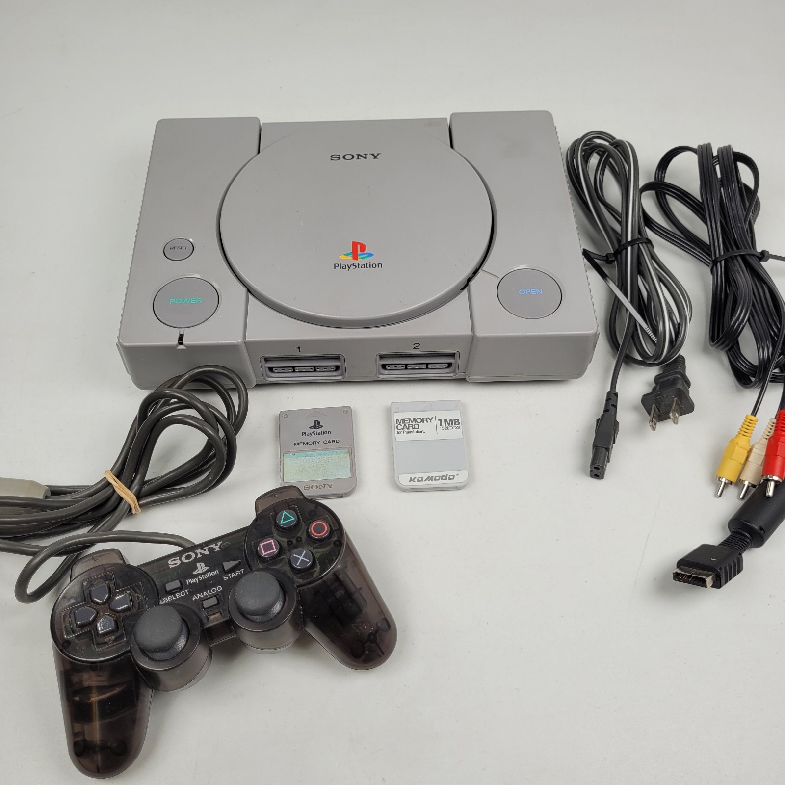 Sony PLAYSTATION 1 PS1 Console SCPH-7501 – TESTED/WORKING w/ Cords Controller