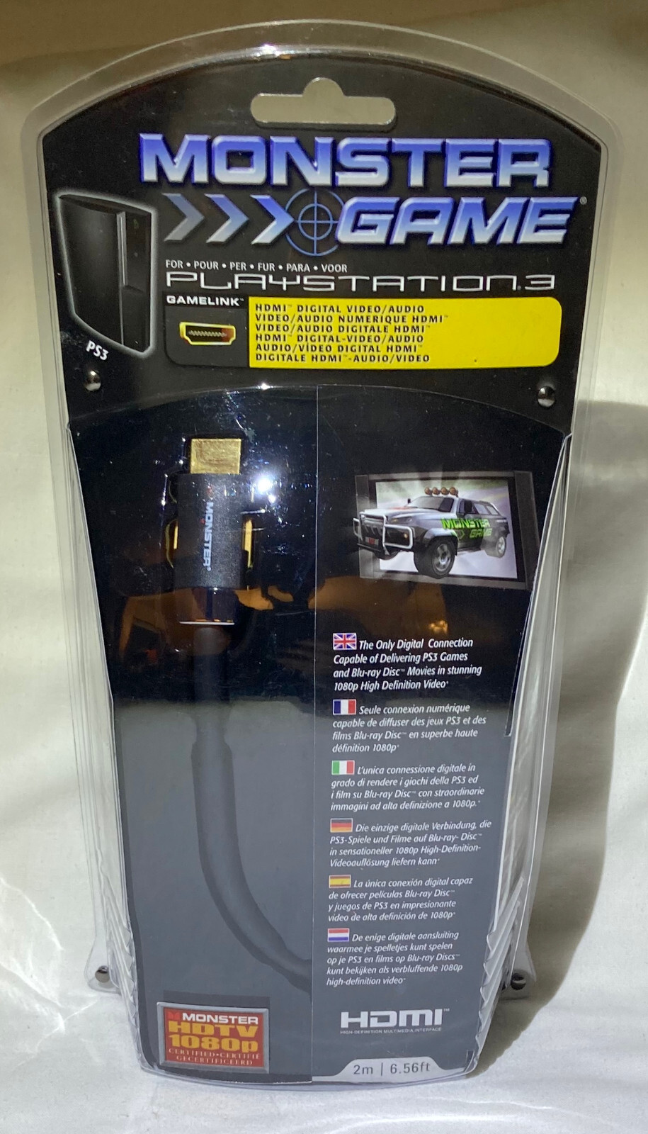 🎁 Monster Cable Gamelink Sony Playstation 3 HDMI PS3 Audio Video 6.5’ 1080p 🎁