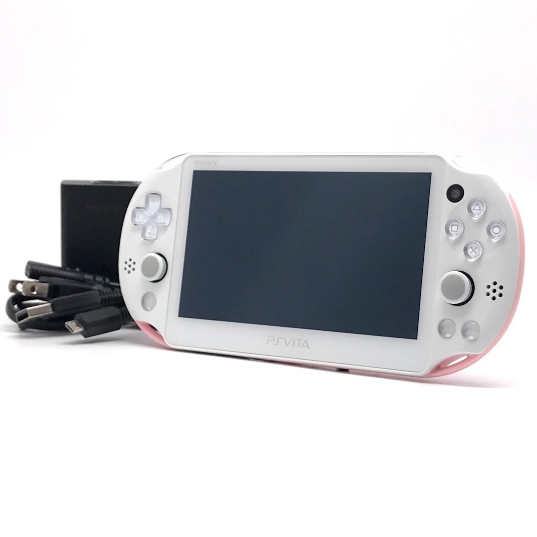 SONY PS Vita Light Pink White Slim PCH-2000 Wi-Fi LCD FW:3.68 w/ Charger “Mint”