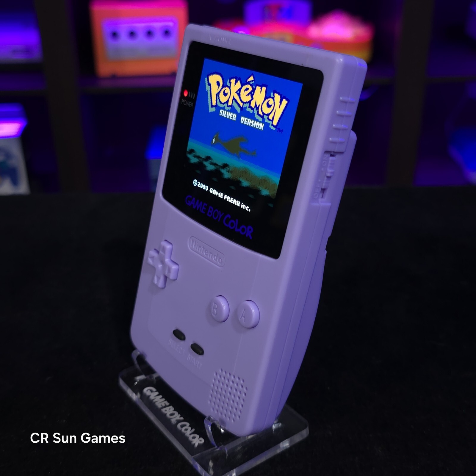 Purple Gameboy Color Console OLED Touch Screen GBC Game Boy