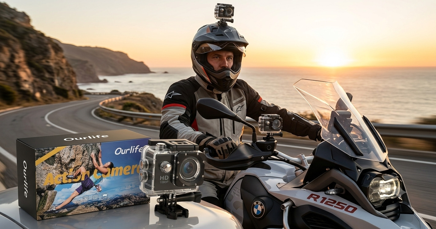 Ourlife HD 1080P Action Camera Waterproof Sport Cam with Housing Case -Brand New