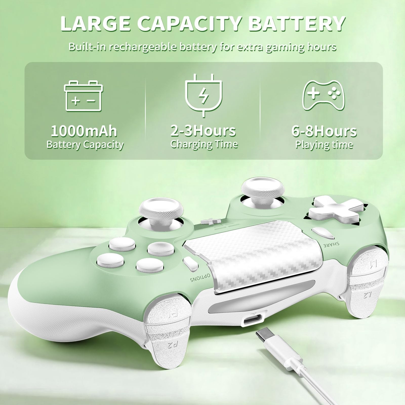 Wireless Controller for PS-4, Dual Vibration Game Joystick/Motion Sensing/Tou…