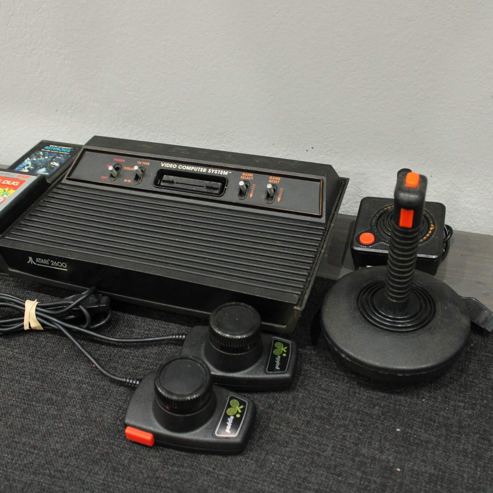 Atari 2600 Darth Vader Black Console Bundle w/ Controllers & Games Tested/Works